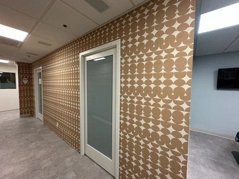 Evaluating a room for wallpaper installation in MetroWest, Orlando